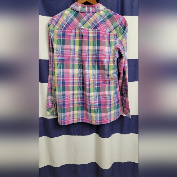 NWOT Talbots Madras Classic Cotton Shirt | Plaid Button-Up Top | Timeless Style - Picture 3 of 5